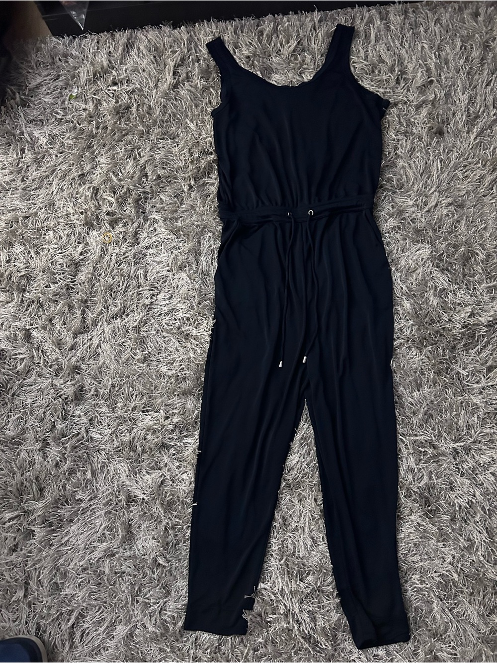 H&M Black Sleeveless Jumpsuit with Drawstring Waist